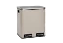 SVITA Mülltrennsystem Tretmülleimer 2x 15L Stahl Taupe Bild 2