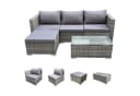 SVITA Loungeset QUEENS 5-tlg. Grau Polyrattan mit Tisch & Kissen Bild 4