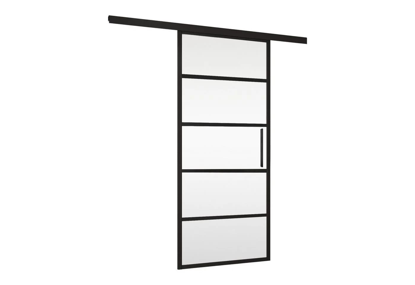 inova wohnen Glasschiebetür Klarglas mit schwarzen Streifen, 88 x 203,5 cm - Bild 3