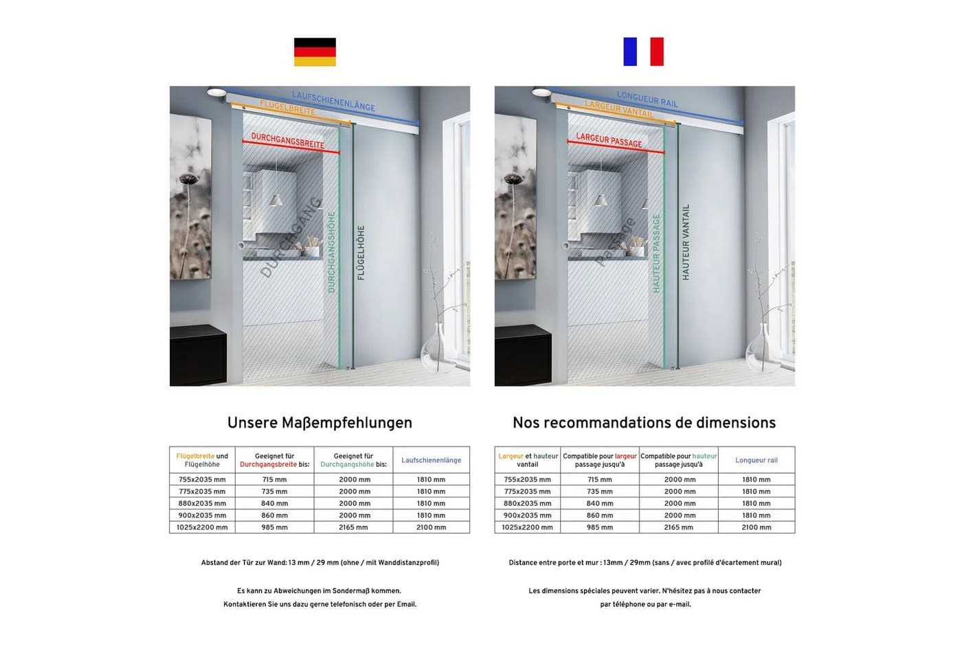 inova wohnen Glasschiebetür Klarglas mit schwarzen Streifen, 88 x 203,5 cm - Bild 4