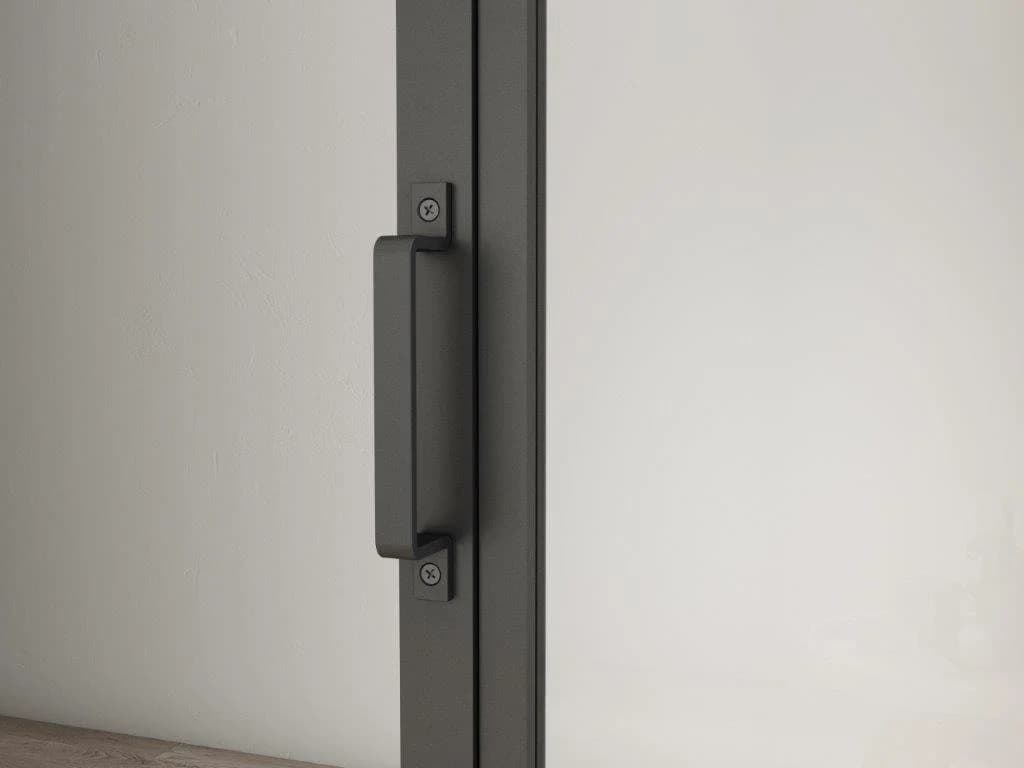 inova wohnen Glasschiebetür Grauglas mit Stahlrahmen und Softclose - Bild 4