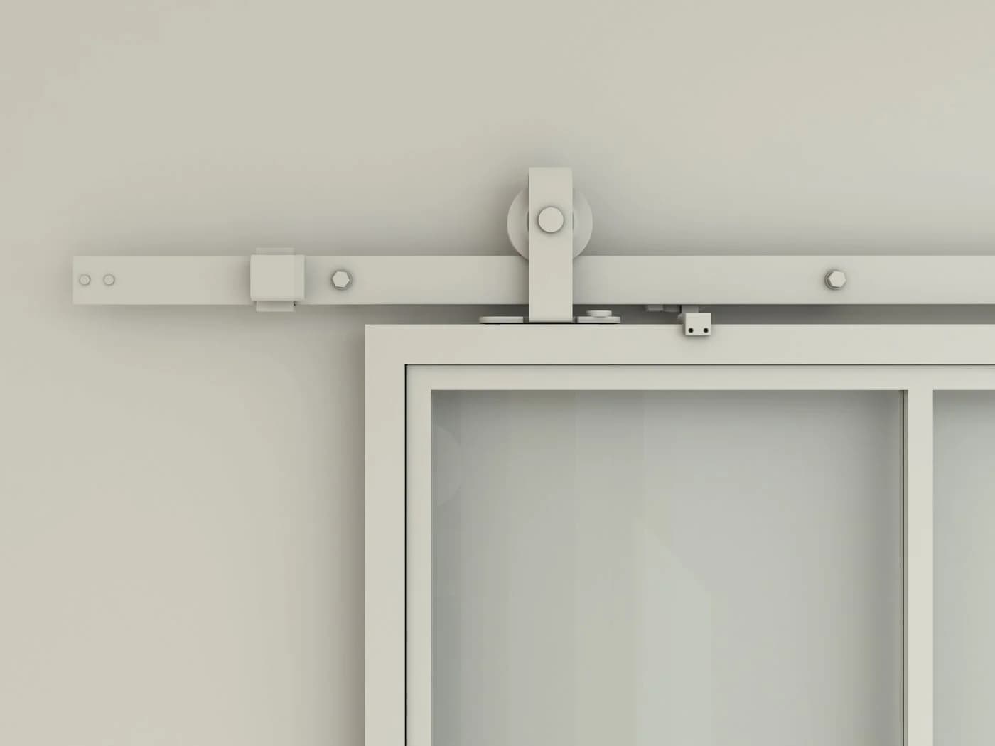 inova wohnen Glasschiebetür Weiß mit Klarglas-Einsatz, Loftstyle - Bild 3