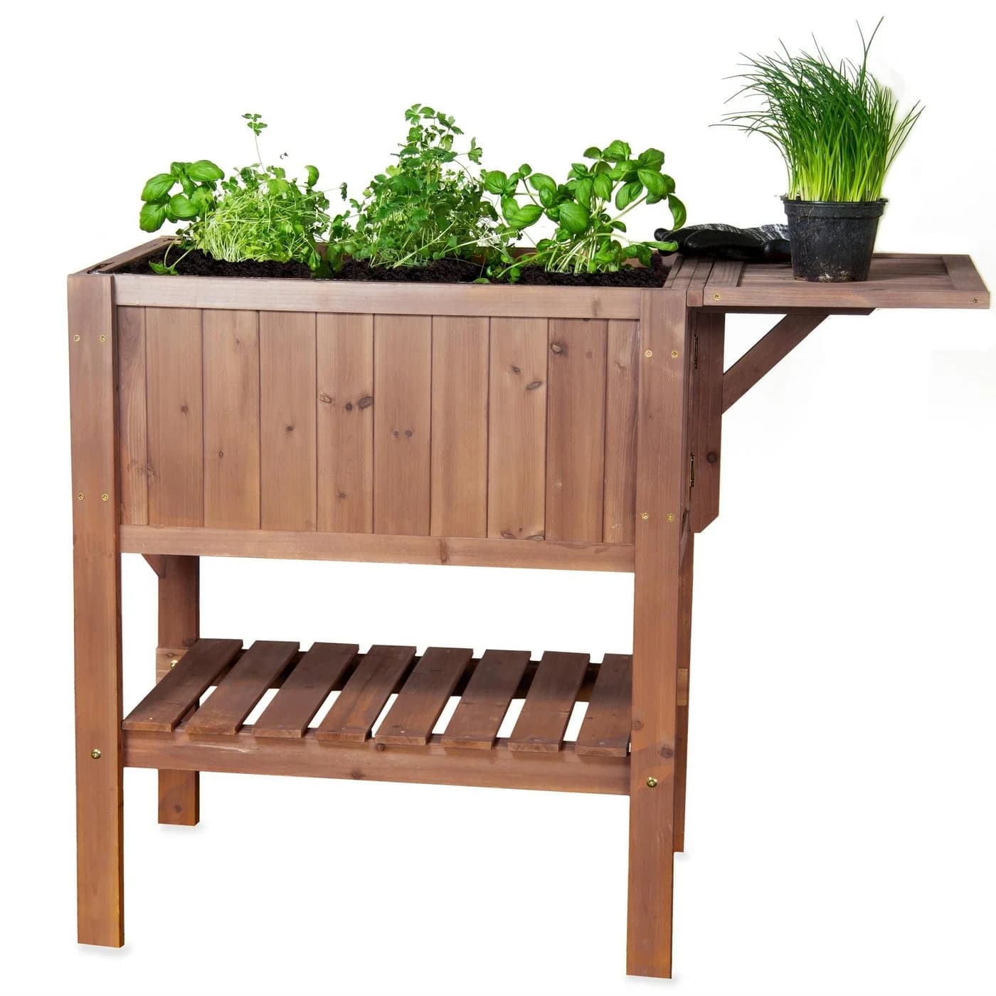 matrasa Hochbeet CUBE 1 mit Tisch - Gemüsebeet für Balkon & Terrasse