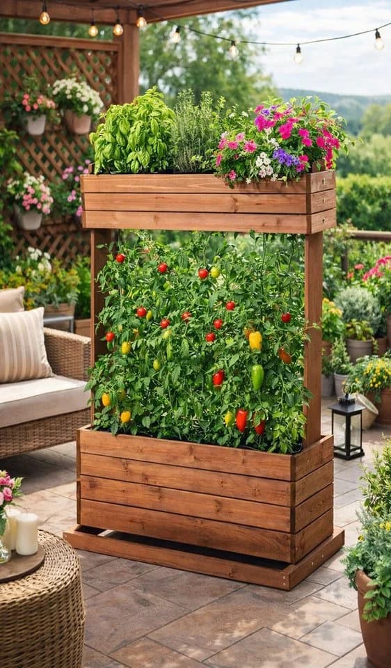 matrasa Hochbeet mit Rankseilen CUBE 2 Vertikales Beet für Terrasse Balkon & Garten