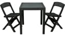 matrasa Gartenmöbel Set 3-tlg. Rattanoptik Anthrazit mit 2 Klappstühlen & Tisch Bild 1