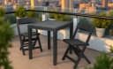 matrasa Gartenmöbel Set 3-tlg. Rattanoptik Anthrazit mit 2 Klappstühlen & Tisch Bild 2