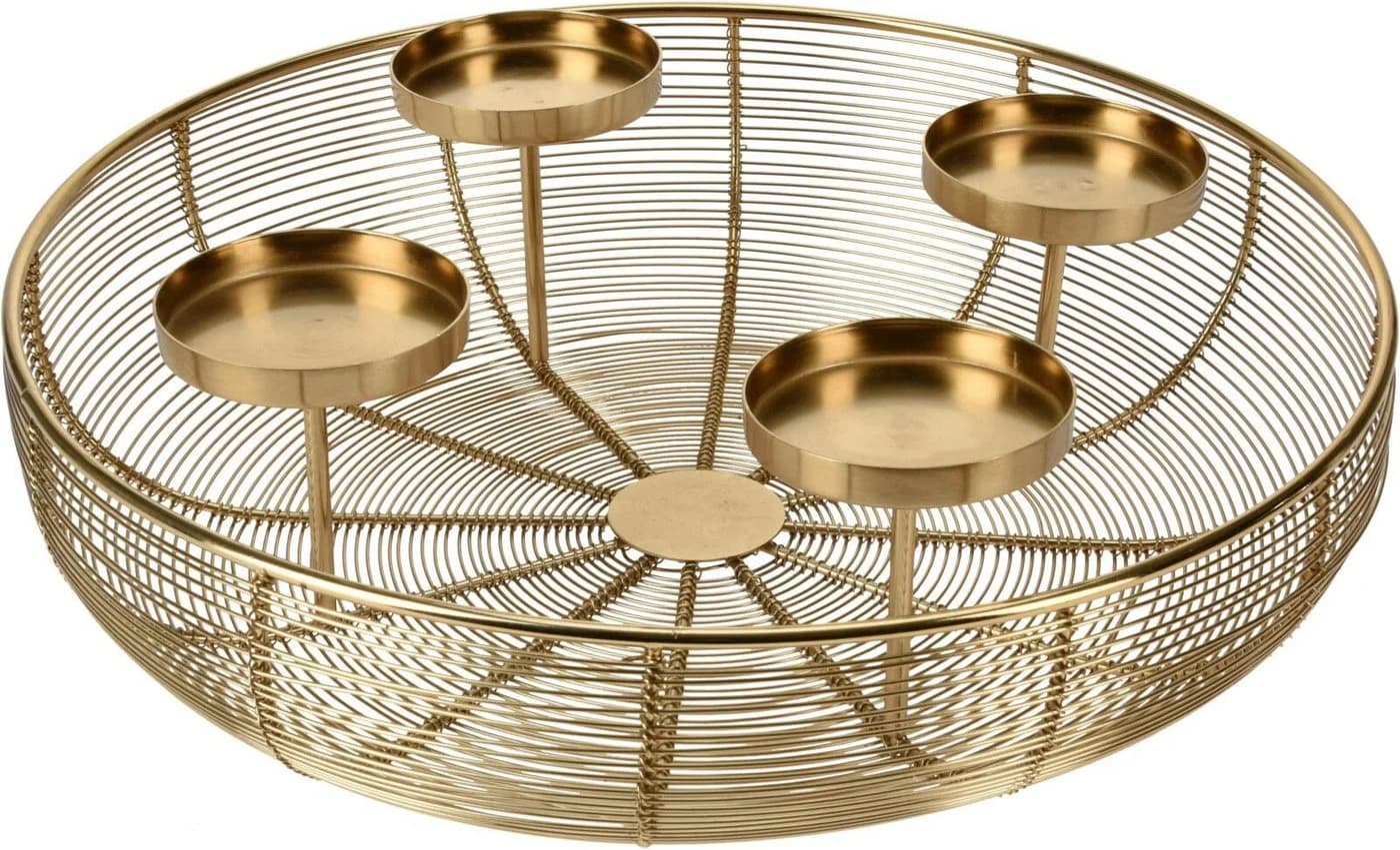 matrasa Adventskranz aus Metall Gold 4 Kerzenhalter - Bild 2