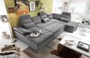 Wohnlandschaft ED EXCITING DESIGN Jakarta U-Form Grau mit Bettfunktion Bild 1