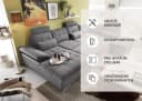 Wohnlandschaft ED EXCITING DESIGN Jakarta U-Form Grau mit Bettfunktion Bild 5