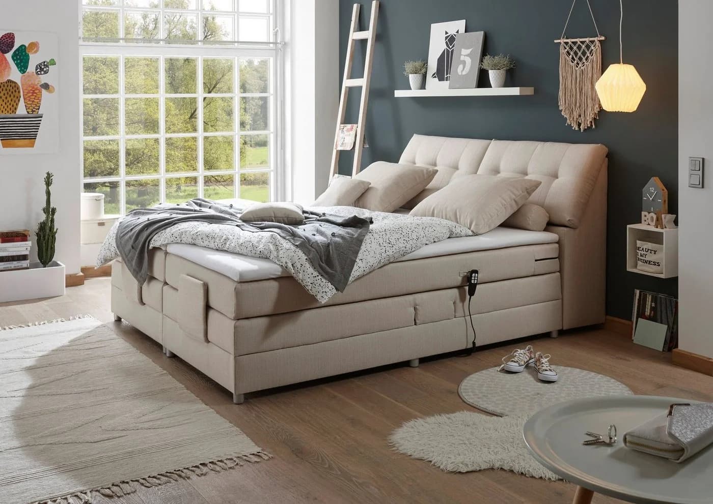 ED EXCITING DESIGN Boxspringbett Carpino Beige Elektrisch Verstellbar - Bild 1
