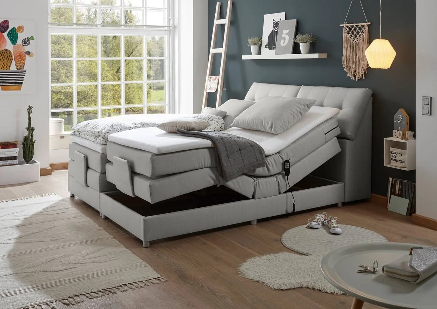 Boxspringbett Carpino 180x200 cm mit Motor und Stauraum