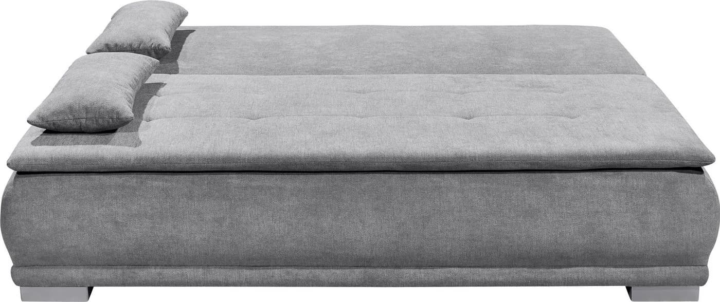 Schlafsofa Luigi Grau Microvelours mit Bettkasten und Schlaffunktion - Bild 4