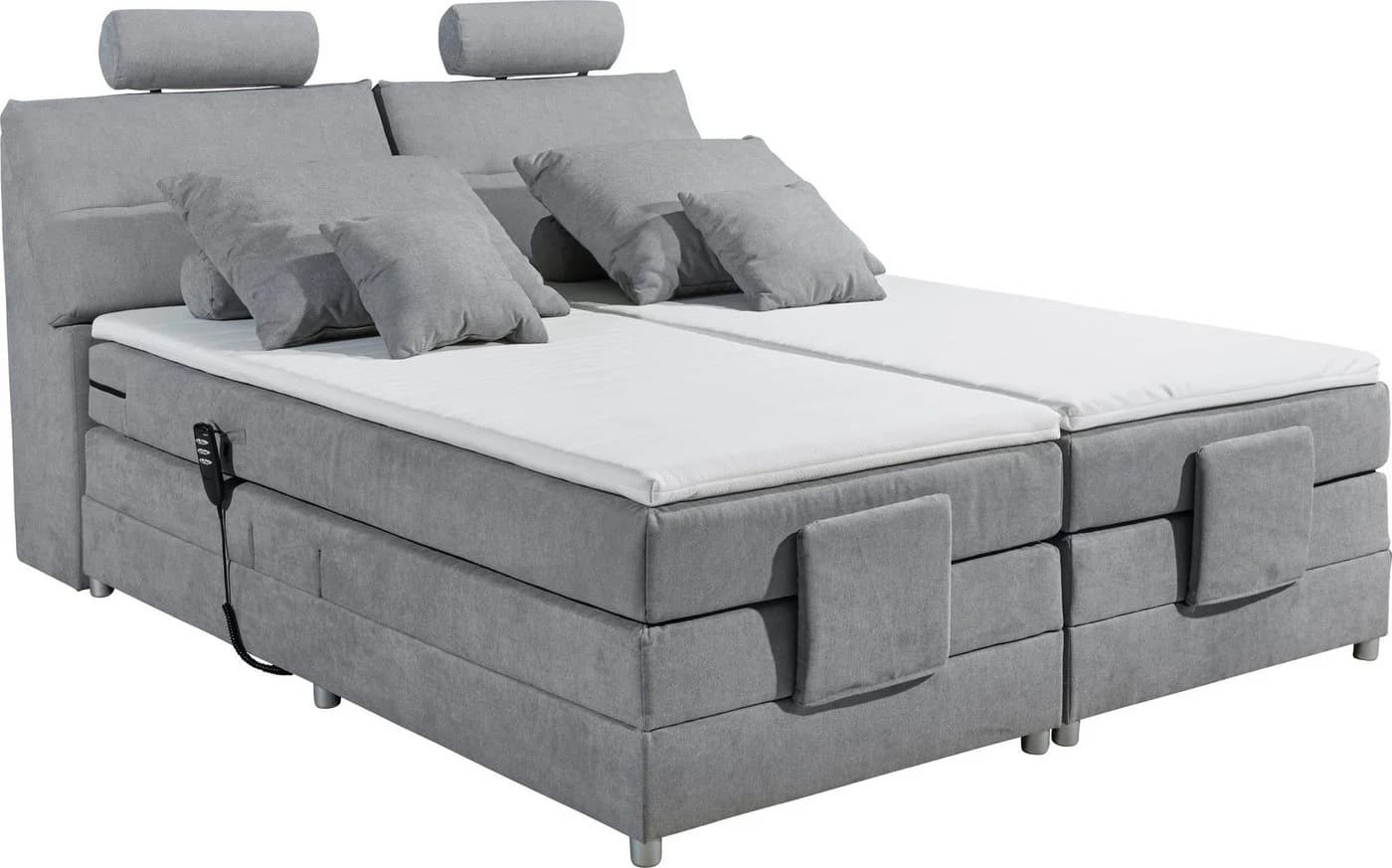 ED EXCITING DESIGN Boxspringbett Palermo Grau mit Motor und Stauraum - Bild 3