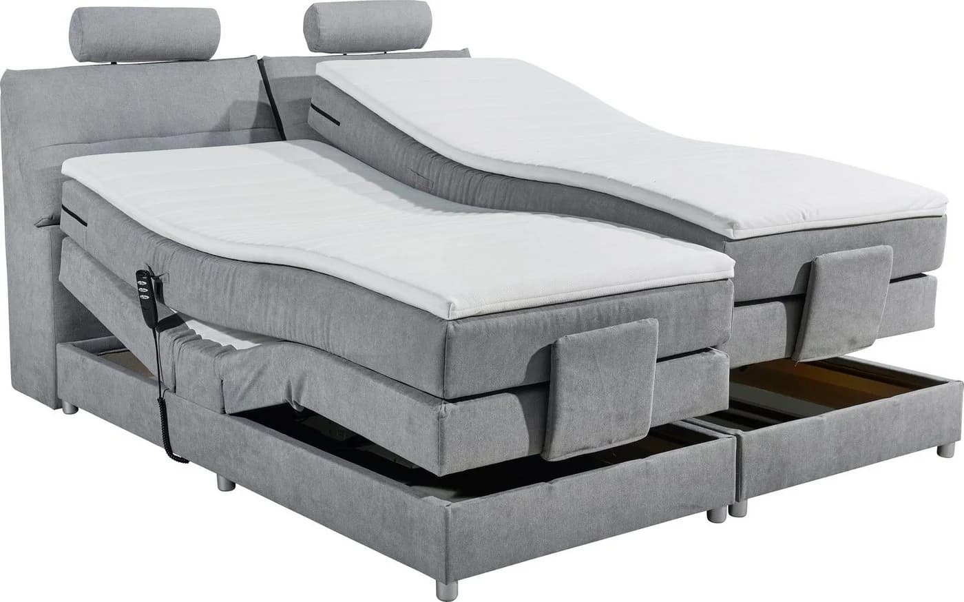 ED EXCITING DESIGN Boxspringbett Palermo Grau mit Motor und Stauraum - Bild 4