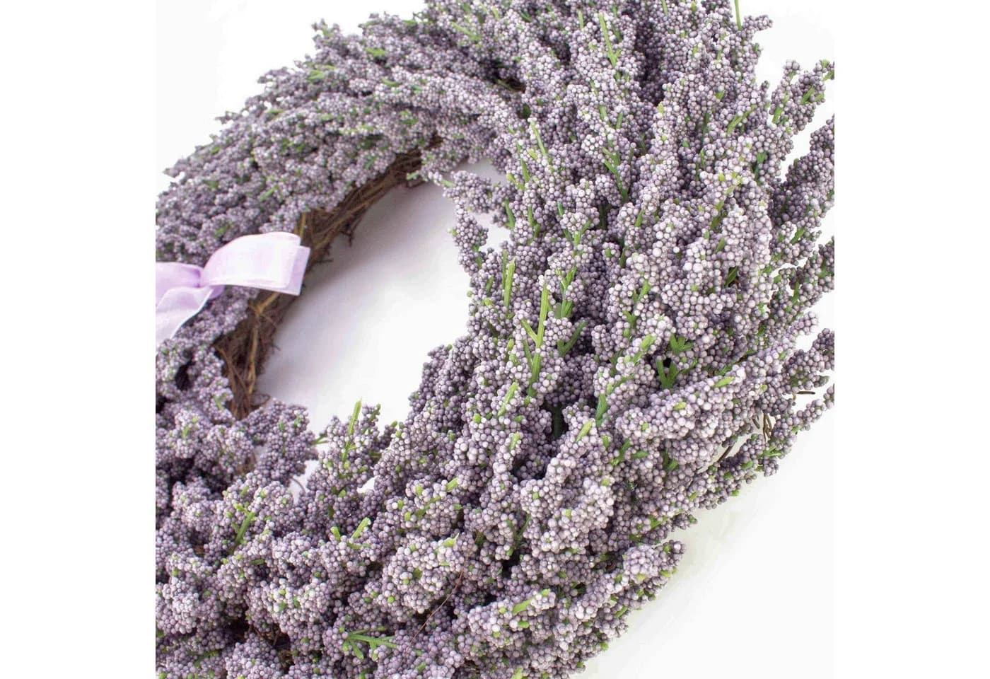 Künstlicher Lavendelkranz auf Rattan, violett, Ø 40cm - artplants
