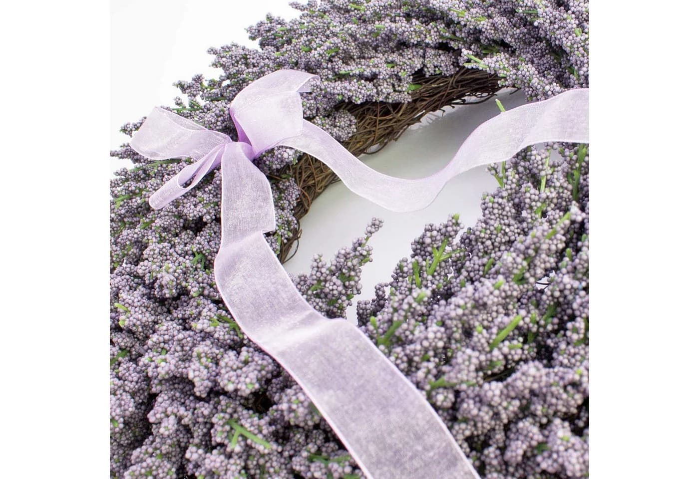 Künstlicher Lavendelkranz auf Rattan, violett, Ø 40cm - artplants - Bild 3