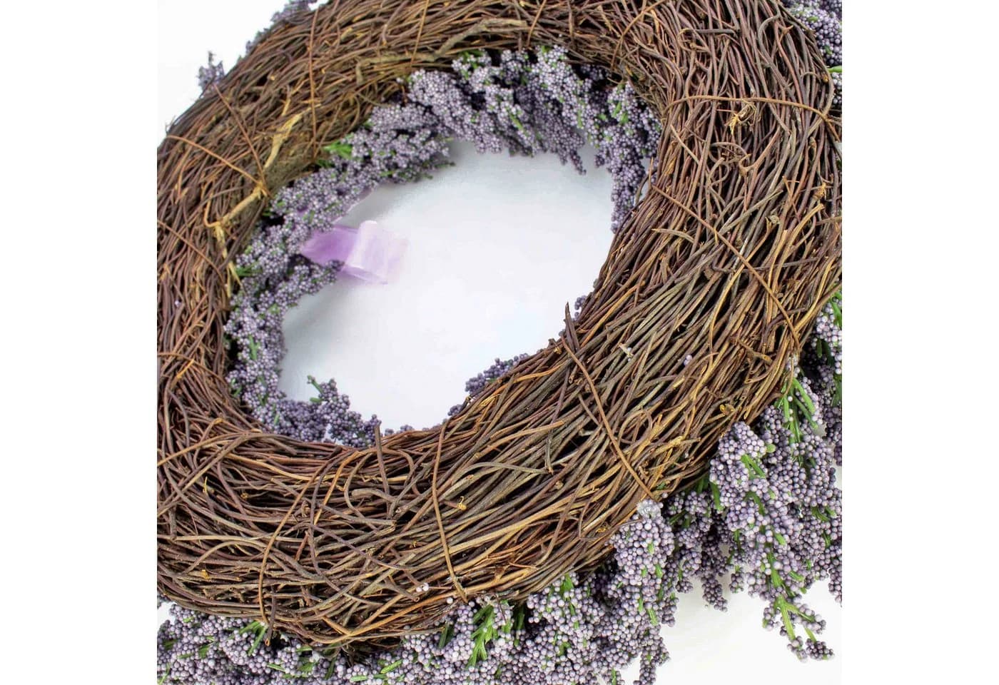 Künstlicher Lavendelkranz auf Rattan, violett, Ø 40cm - artplants - Bild 4