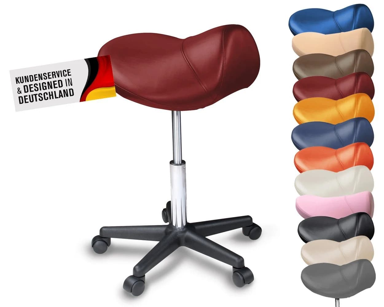 Duke-Handel Drehhocker Sattelhocker Ergonomisch Höhenverstellbar Kunstleder - Bild 2