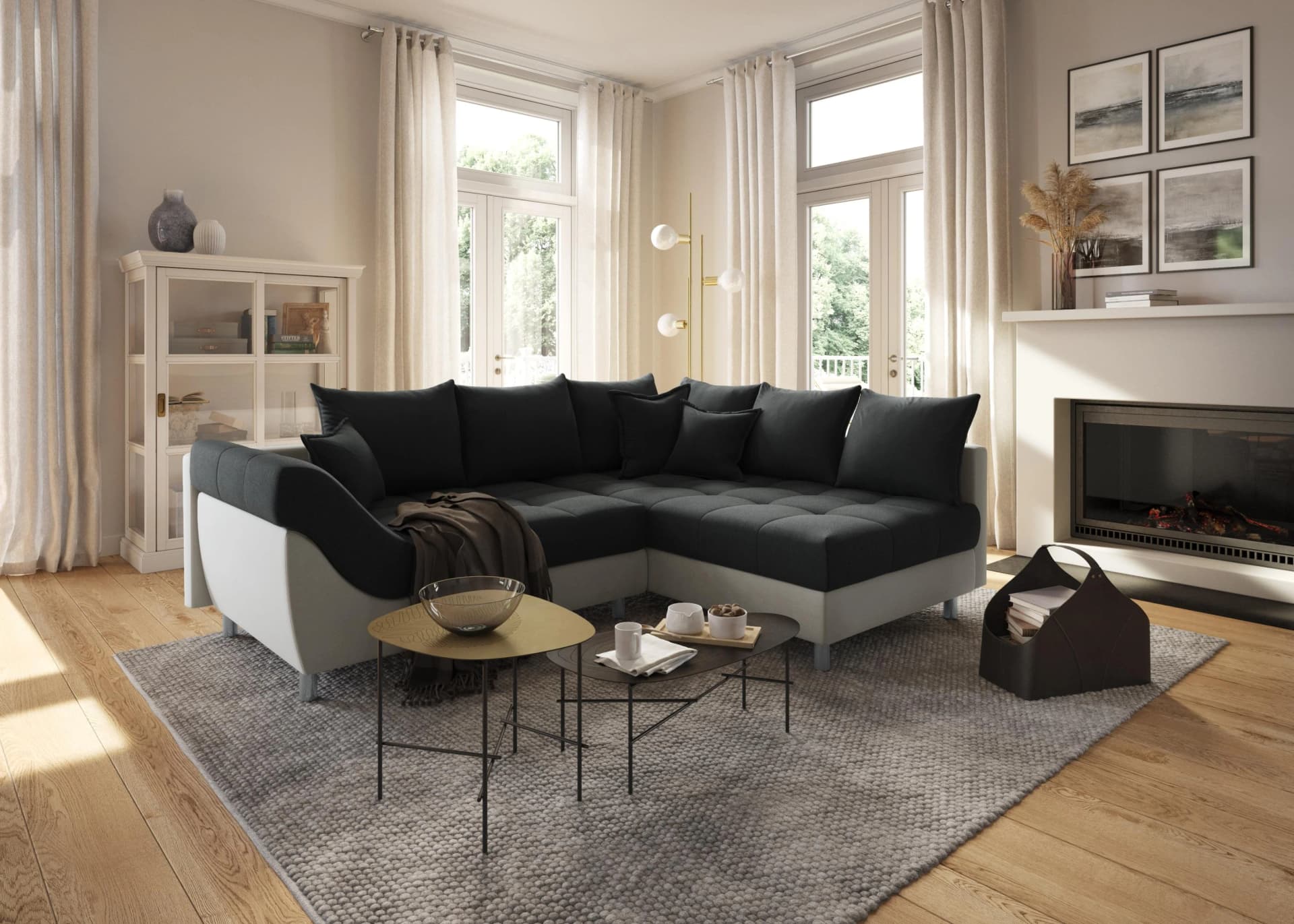 Ecksofa COLLECTION AB Innsbruck L-Form Grau Microfaser