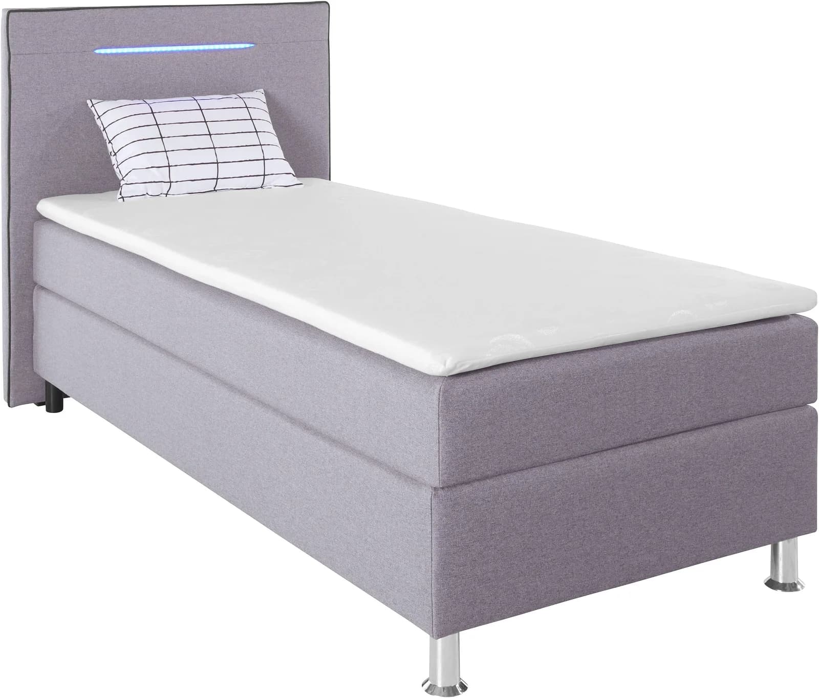 Boxspringbett COLLECTION AB London mit LED-Beleuchtung Grau