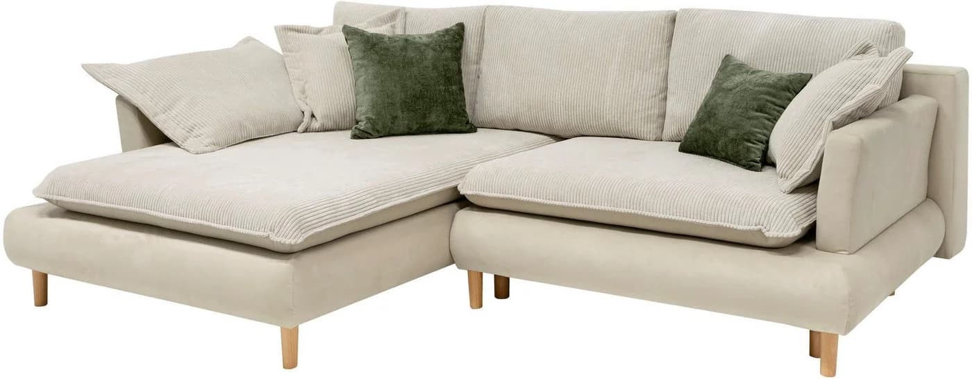 Ecksofa COLLECTION AB Mandela L-Form Beige mit Bettfunktion