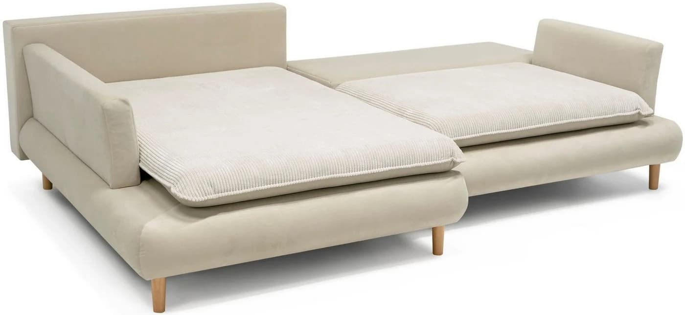 Ecksofa COLLECTION AB Mandela L-Form Beige mit Bettfunktion - Bild 5