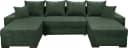 Wohnlandschaft COLLECTION AB Josy XL U-Form Dunkelgrün mit Bettfunktion Bild 1