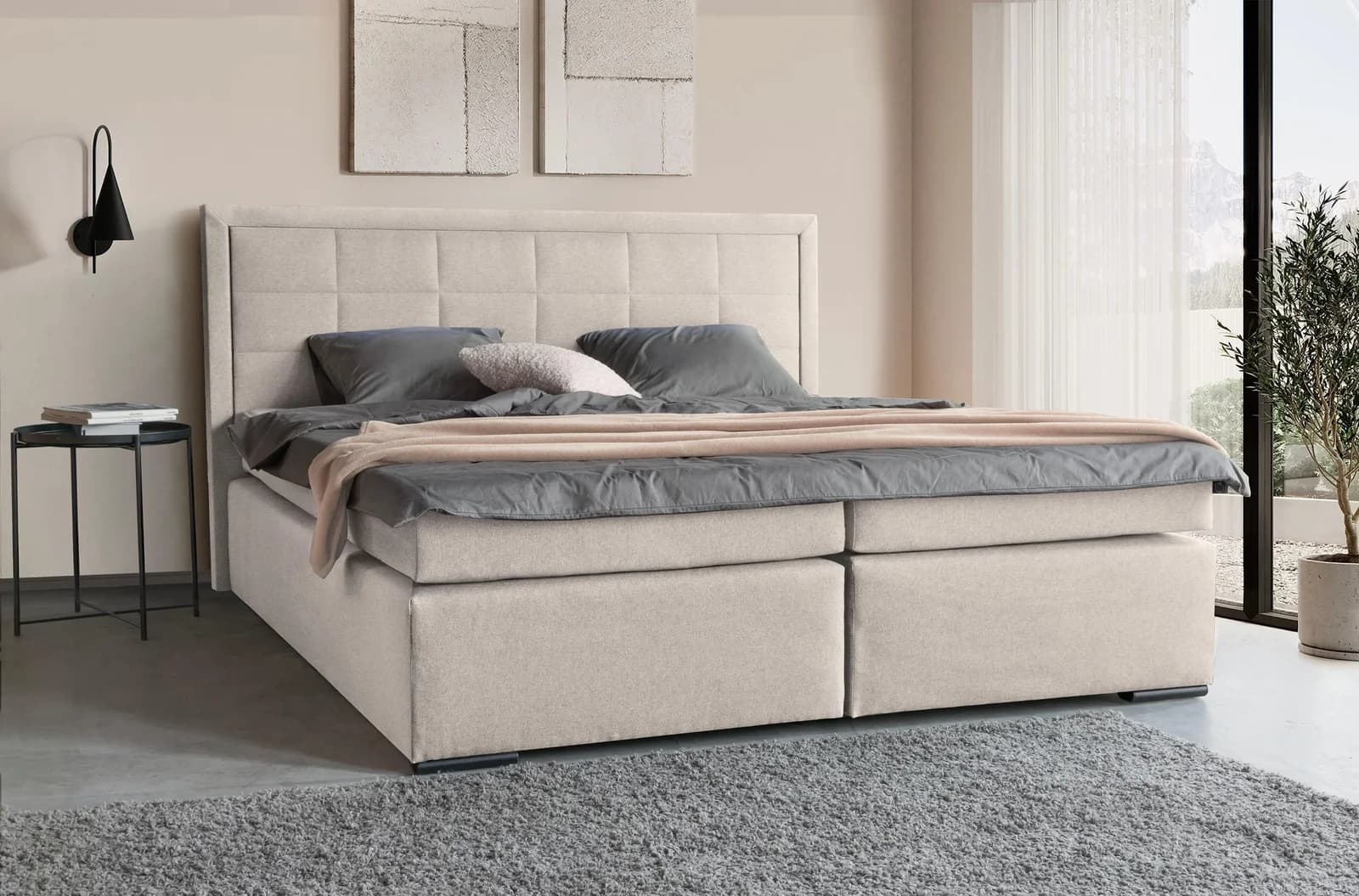 Boxspringbett COLLECTION AB Athena Beige 180x200 cm