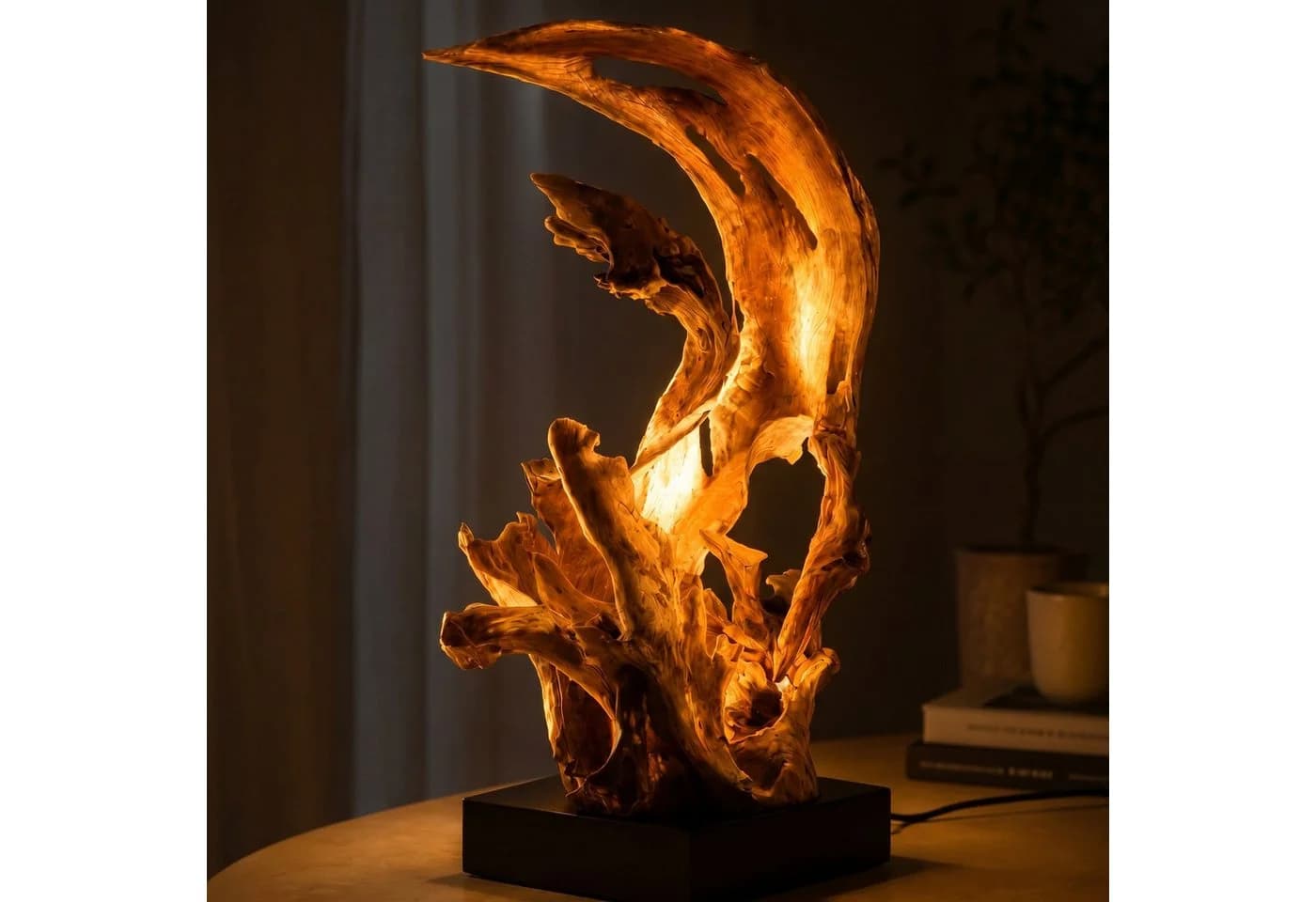 Möbel Bressmer KRYTON Tischlampe Teak-Treibholz Schwarz - Bild 2