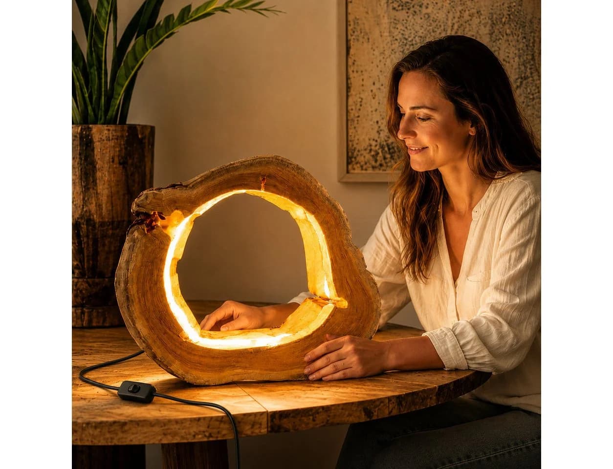 Möbel Bressmer NATURA LED Tischlampe Akazienholz