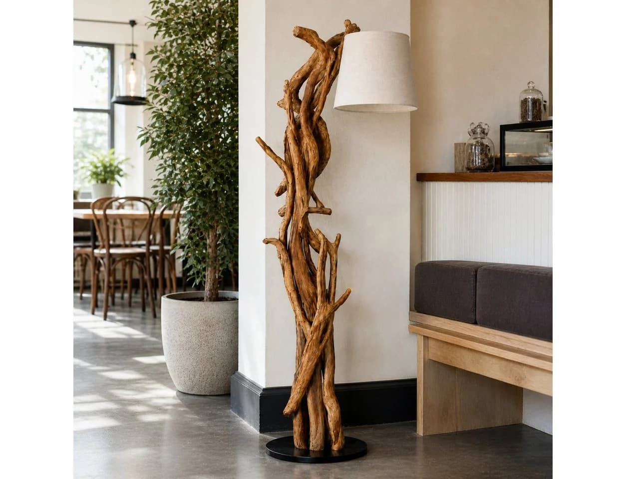 Möbel Bressmer Stehlampe MORGAN Teakholz 185cm Beige - Bild 2