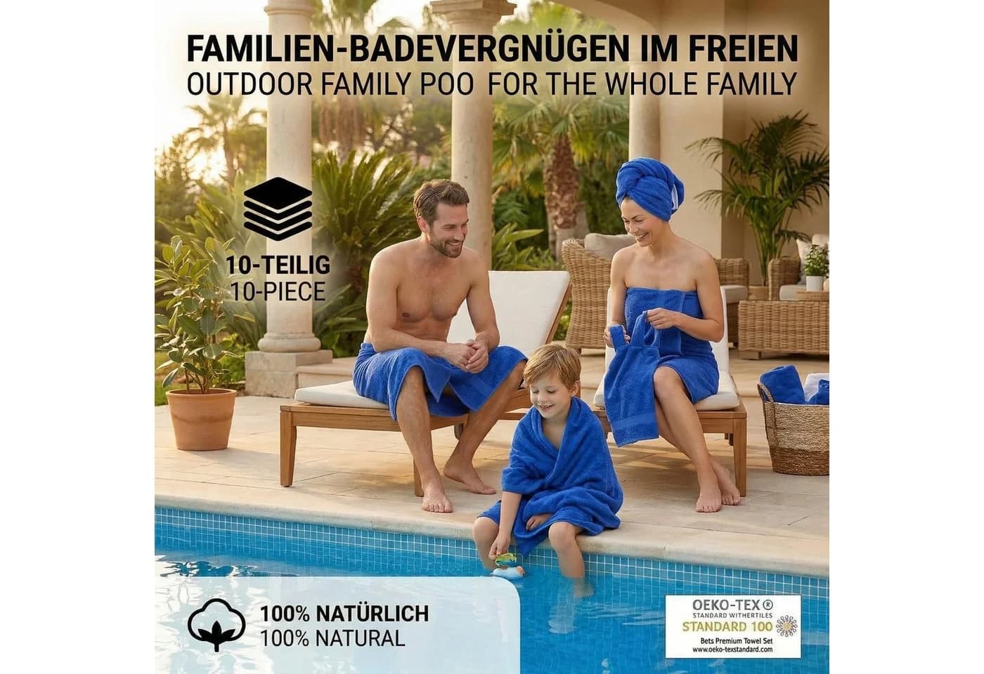 Betz Handtuch Set 10-tlg. PREMIUM Royalblau 100% Baumwolle - Bild 3