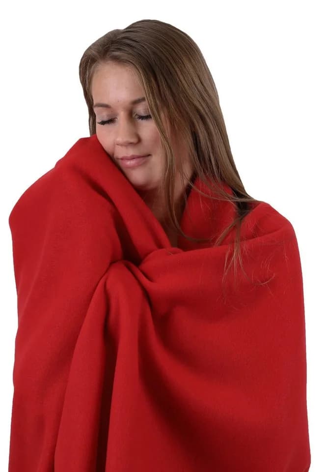 Betz Wohndecke Fleecedecke Kuscheldecke Dunkelrot 130x170 cm - Bild 3