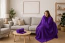 Betz Fleecedecke Kuscheldecke Lila 130x170 cm Bild 1