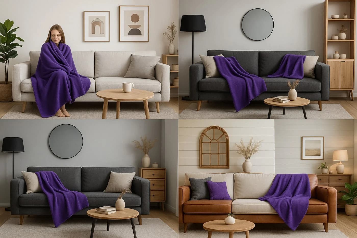 Betz Fleecedecke Kuscheldecke Lila 130x170 cm - Bild 4