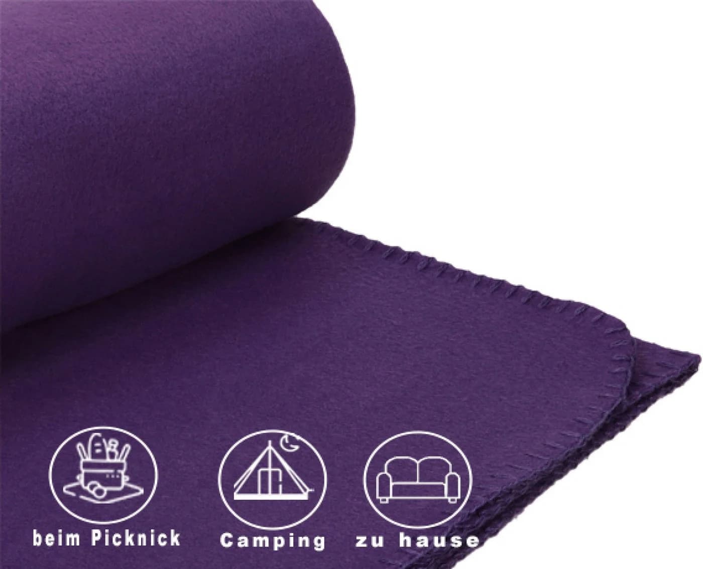 Betz Fleecedecke Kuscheldecke Lila 130x170 cm - Bild 5