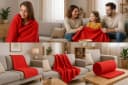 Betz Fleecedecke Kuscheldecke 130x170 cm Rot Bild 1
