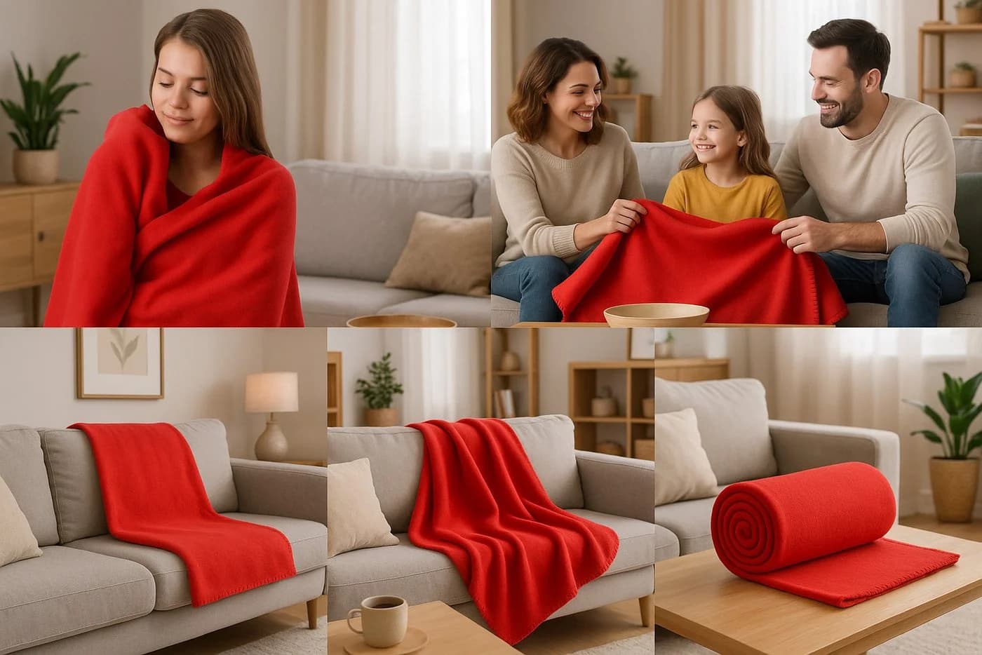Betz Fleecedecke Kuscheldecke 130x170 cm Rot