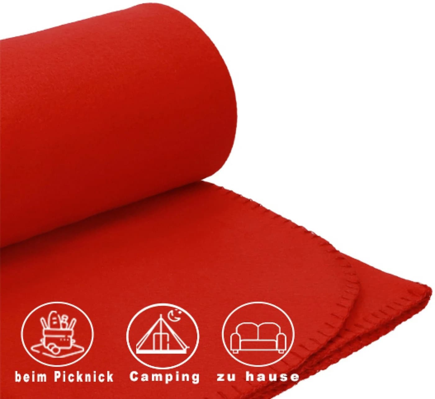 Betz Fleecedecke Kuscheldecke 130x170 cm Rot - Bild 5