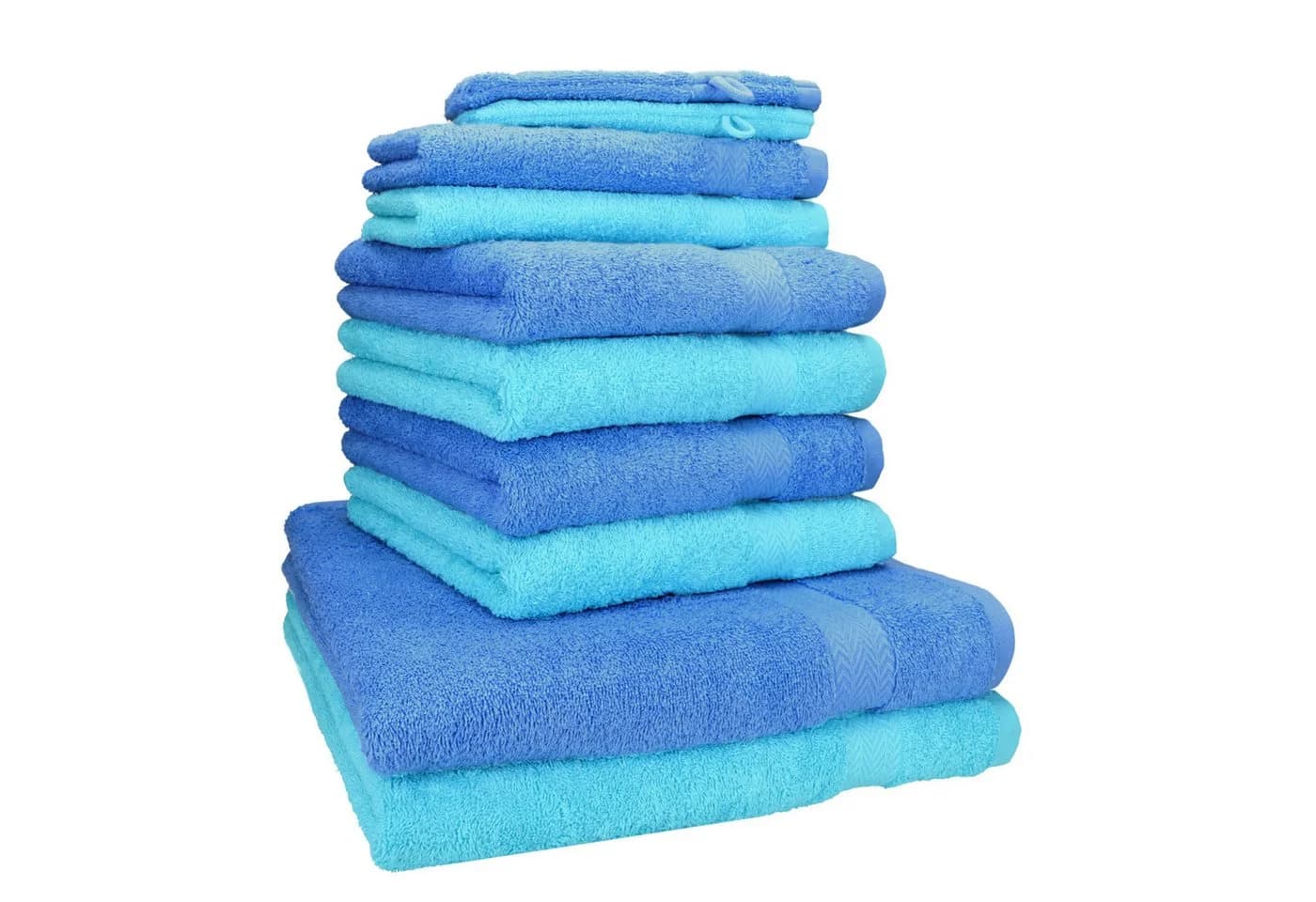 Betz Handtuch Set 10-tlg. Premium Farbe Hellblau & Türkis, Baumwolle - Bild 2