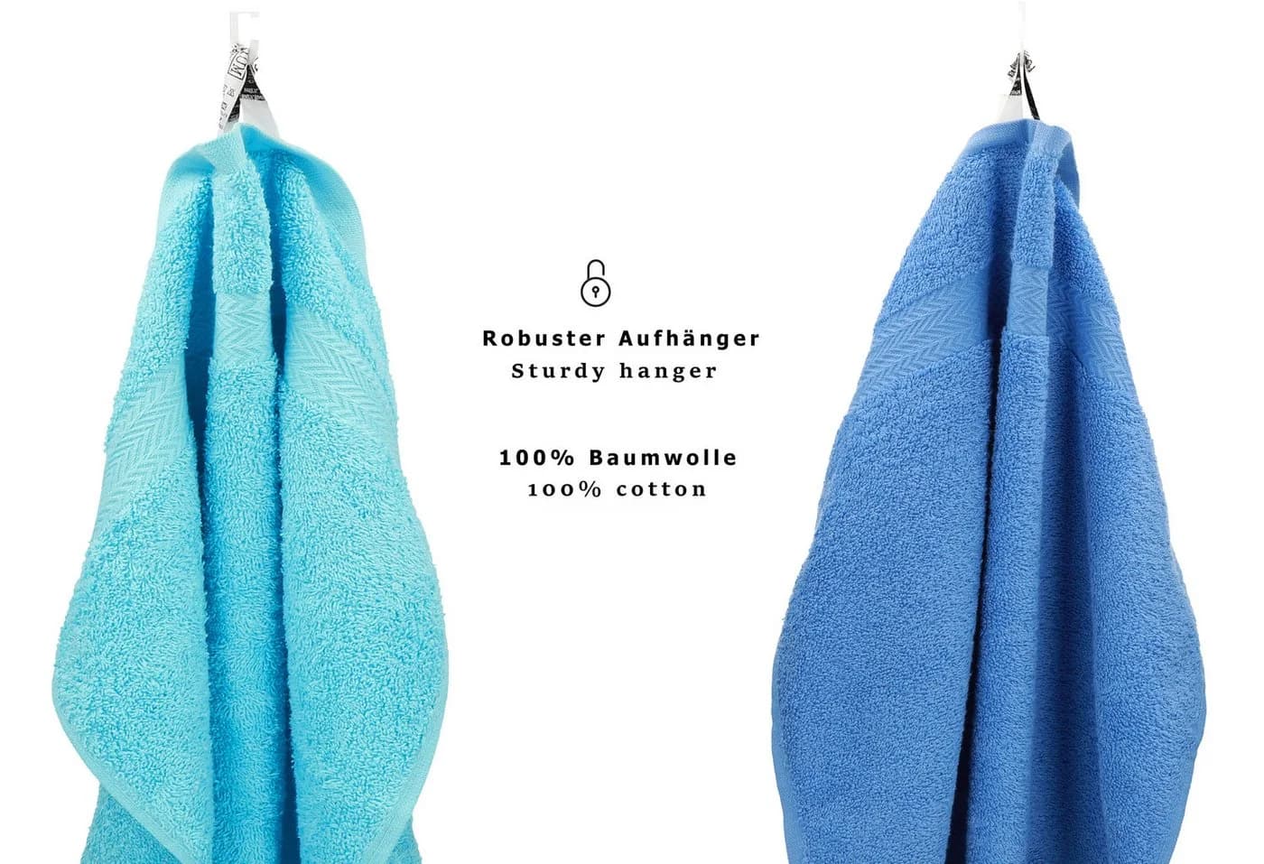 Betz Handtuch Set 10-tlg. Premium Farbe Hellblau & Türkis, Baumwolle - Bild 3