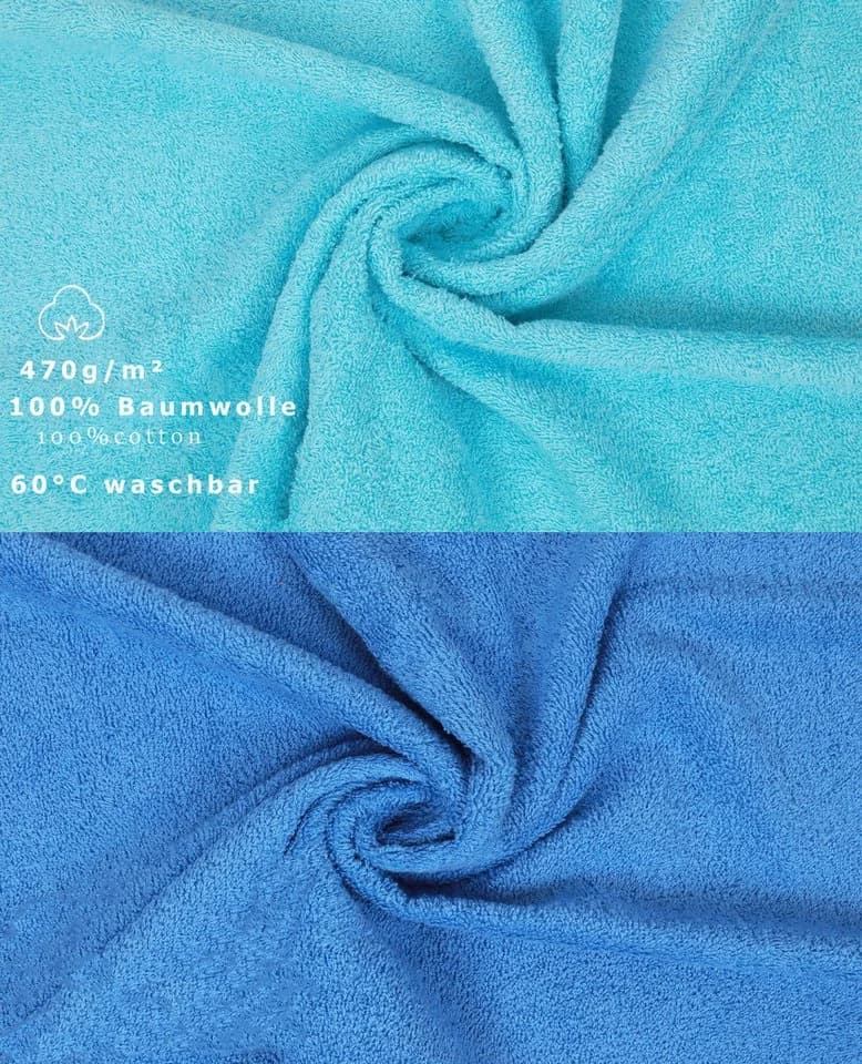 Betz Handtuch Set 10-tlg. Premium Farbe Hellblau & Türkis, Baumwolle - Bild 4