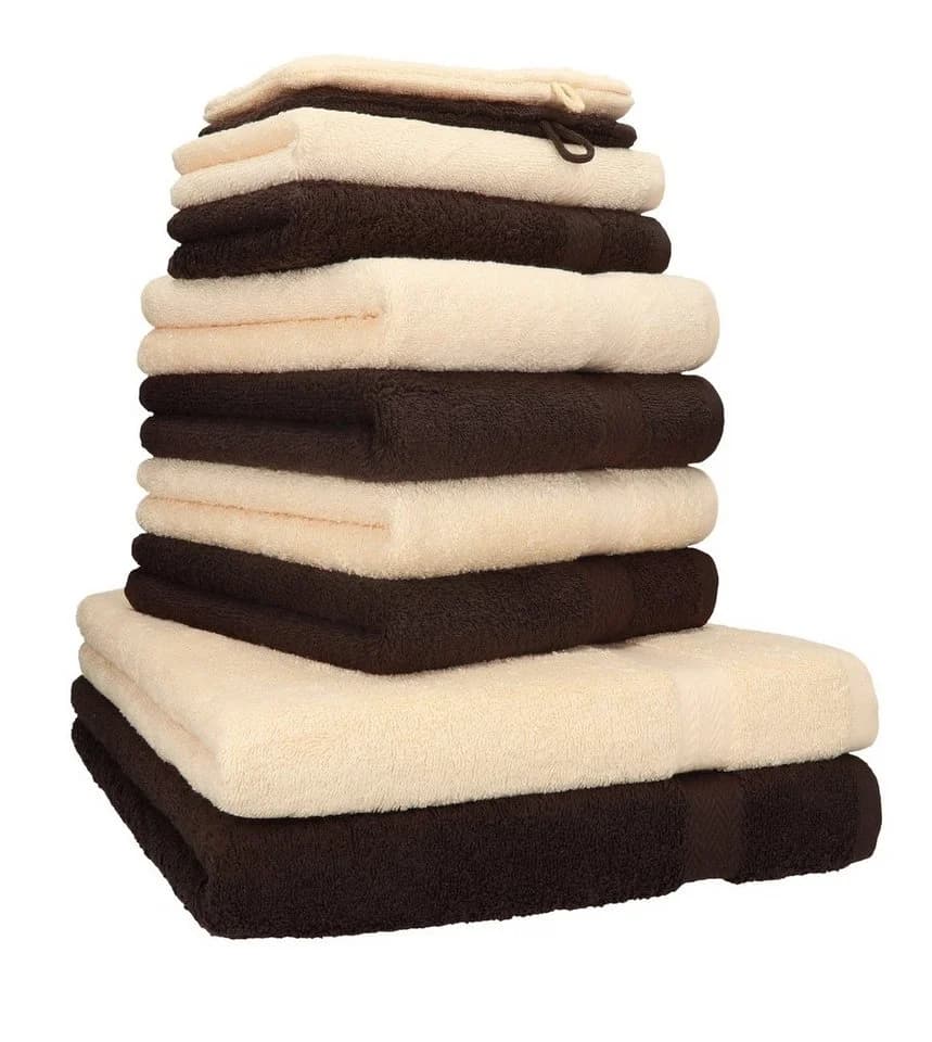 Betz Handtuch-Set 10-tlg. Premium Beige & Dunkelbraun 100% Baumwolle - Bild 2