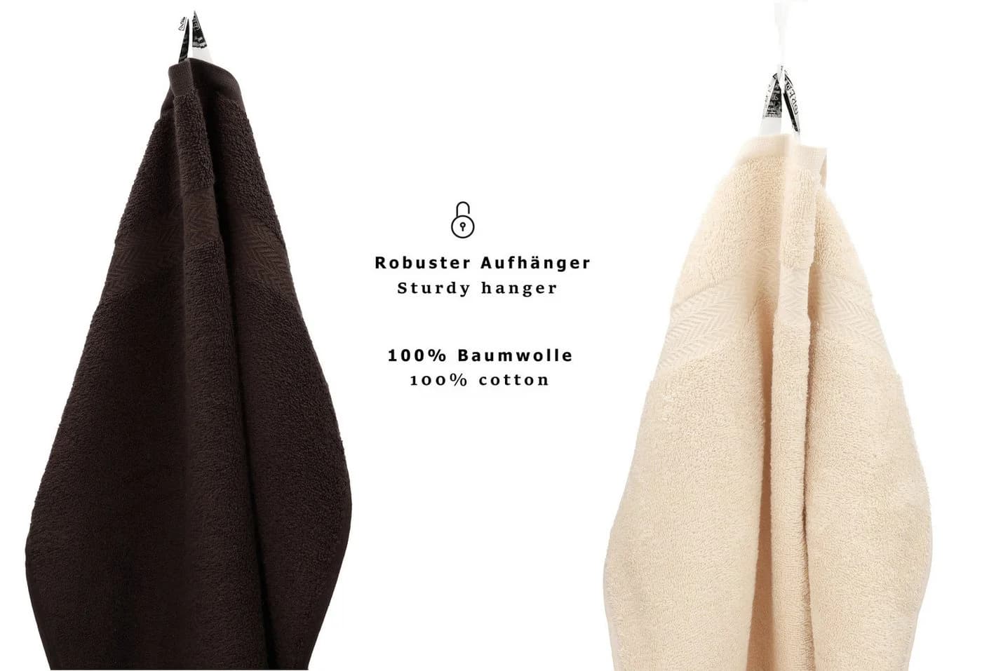 Betz Handtuch-Set 10-tlg. Premium Beige & Dunkelbraun 100% Baumwolle - Bild 3