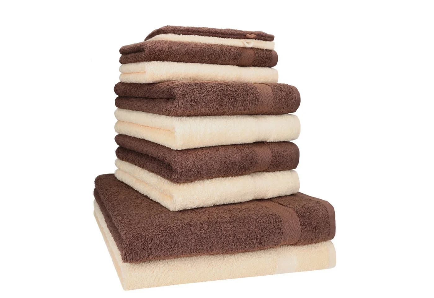 Betz Handtuch Set 10-tlg. Premium Nussbraun Beige 100% Baumwolle - Bild 2