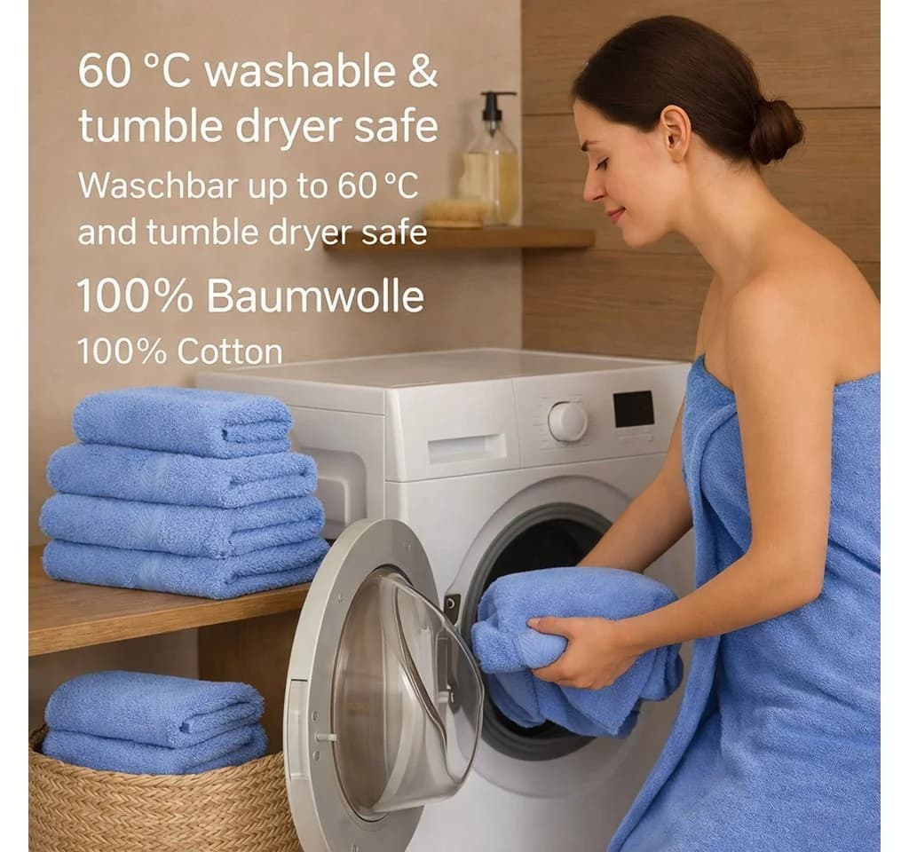 Betz Gästehandtücher 10-tlg. Set PREMIUM 100% Baumwolle Blau - Bild 4