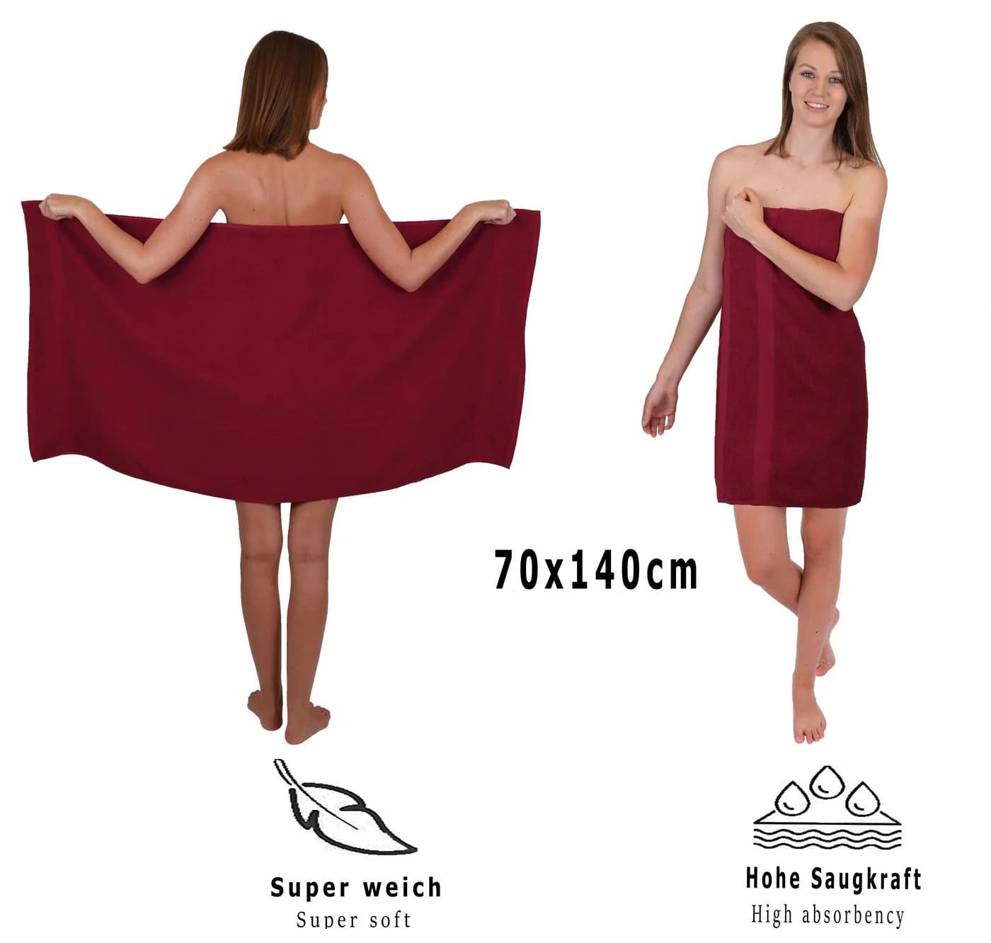Betz Handtuch-Set 10-tlg. Classic 100% Baumwolle Rot - Bild 5
