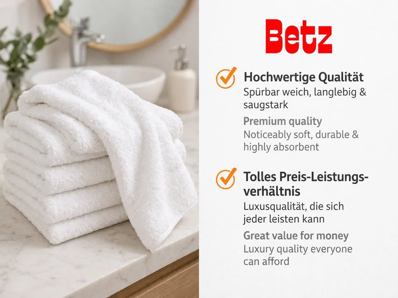 Betz Premium Seiftuch-Set 10-tlg. 30x30 cm Weiß Baumwolle - Bild 5