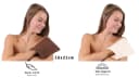 Betz Waschhandschuh 10 Stück Premium 16x21 cm Nussbraun und Beige Bild 4