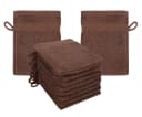 Betz 10-tlg. PREMIUM Waschhandschuh-Set 16x21 cm 100% Baumwolle Braun Bild 2